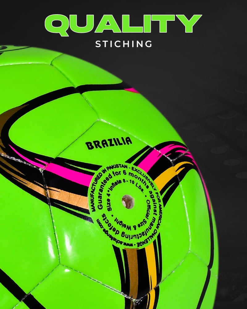 American Challenge Brasilia Soccer Ball â€“ Sizes 5, 4, 3 & 2 â€“ Youth & Adult Training Soccer Ball for Practice, Games & Grass Fields - Image 2